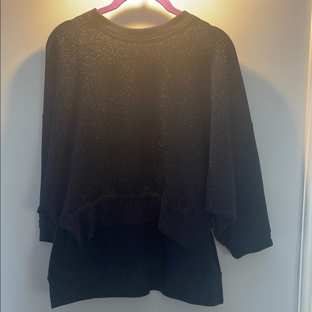 Navy Sparkle Layered hi-lo Sweatshirt